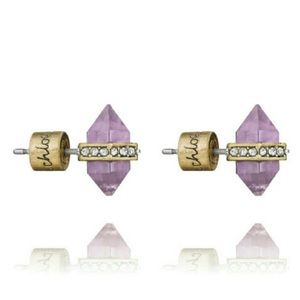 Beautiful amethyst antique gold colored studs NWT